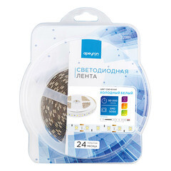 Изображение товара Лента светодиодная SMD 5050 6500К 12 В 14,4 Вт/м 3 м IP20 Apeyron (229BL)