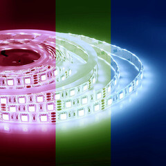 Лента светодиодная SMD 5050 RGB свет 12 В 10 Вт/м 3 м IP65 Apeyron (52КП) - фото 4
