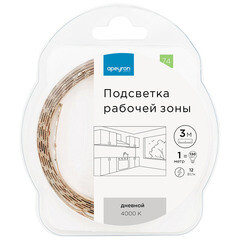 Лента светодиодная SMD 2835 4000К 12 В 12 Вт/м 3 м IP20 Apeyron (74ПРЗ) - фото 1