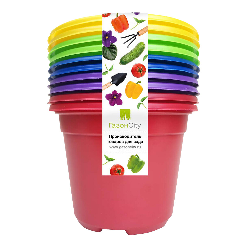 Изображение товара Круглые горшки Color 110x85 мм для рассады набор 10 шт Газон Сити