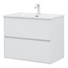 Тумба под раковину Lavelly Cube 80 см подвесная белый глянец (00316626) - фото 1