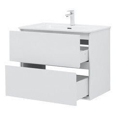 Тумба под раковину Lavelly Cube 80 см подвесная белый глянец (00316626) - фото 17