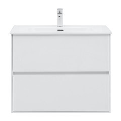 Тумба под раковину Lavelly Cube 80 см подвесная белый глянец (00316626) - фото 15