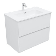 Тумба под раковину Lavelly Cube 80 см подвесная белый глянец (00316626) - фото 11