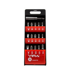 Набор бит Vira (554101) PH/PZ/SL/TORX/HEX 25 мм с магнитным держателем (16 шт.) - фото 2