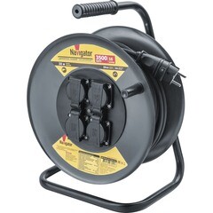 Изображение товара Удлинитель Navigator с заземлением 30 м на катушке 3,5 кВт 4 розетки КГ 3х1,5 кв.мм IP44