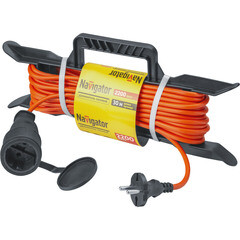 Изображение товара Удлинитель Navigator без заземления 30 м на рамке 2,2 кВт 1 розетка ПВС 2х1 кв.мм IP44