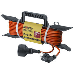 Удлинитель Navigator с заземлением 10 м на катушке 2,2 кВт 1 розетка ПВС 3х1 кв.мм IP44 - фото 1