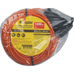 Удлинитель Navigator без заземления 20 м 1,3 кВт 1 розетка ПВС 2х0,75 кв.мм IP44 - фото 2