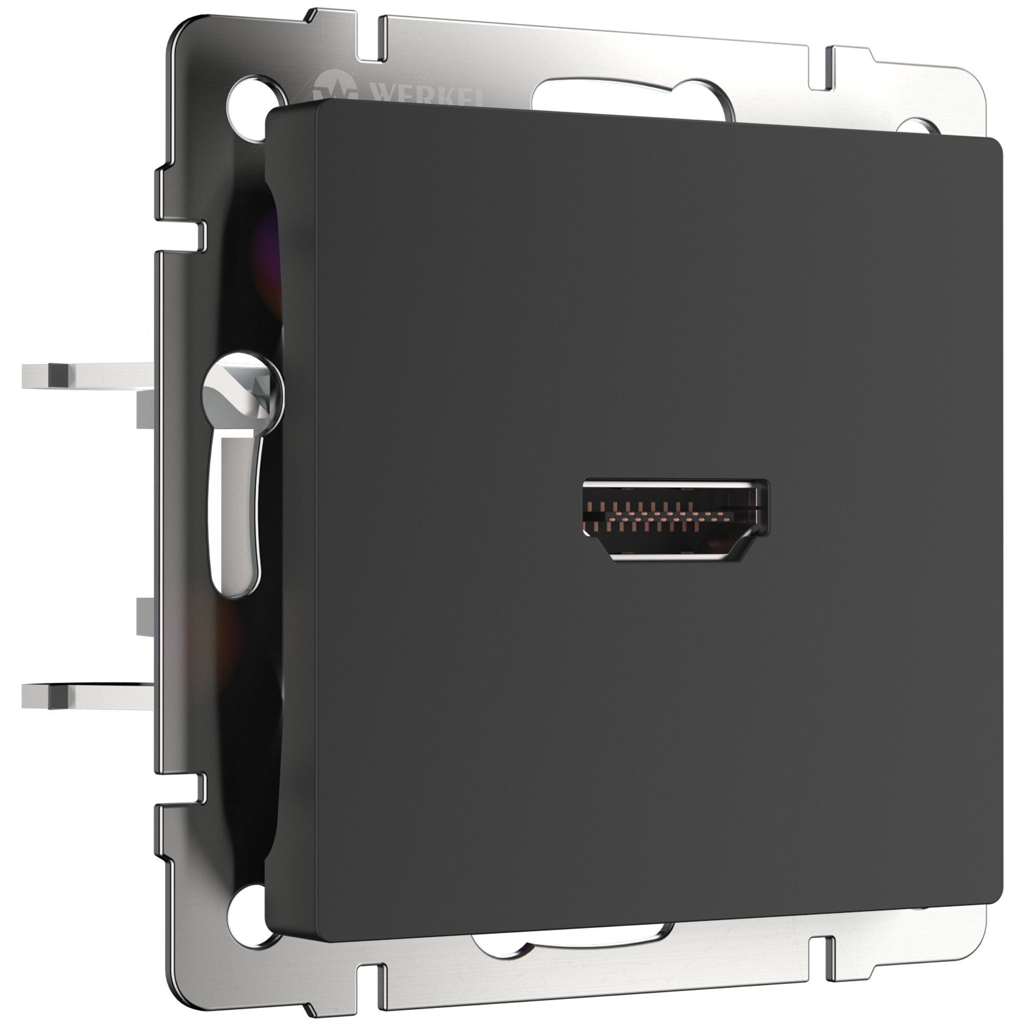 Изображение товара Розетка HDMI Werkel встраиваемая черная матовая (a051601)