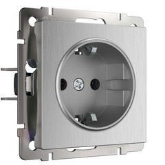 Изображение товара Розетка Werkel встраиваемая серебряная рифленая (a051368)