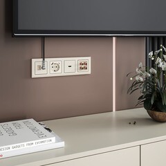 Розетка телевизионная/ компьютерная Werkel встраиваемая слоновая кость TV/ RJ45 (a056110) - фото 3