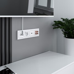 Розетка телевизионная/ компьютерная Werkel встраиваемая белая TV/ RJ45 (a056109) - фото 2