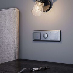 Выключатель Werkel одноклавишный встраиваемый графит рифленый проходной с подсветкой (a051687) - фото 5