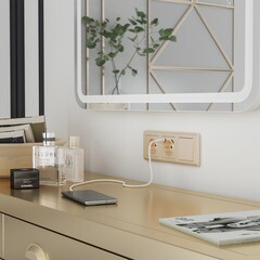 Выключатель Werkel одноклавишный встраиваемый шампань рифленый проходной (a051435) - фото 4