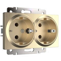 Розетка Werkel встраиваемая шампань рифленая (a051432) - фото 1