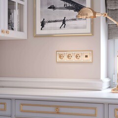 Розетка Werkel встраиваемая шампань рифленая со шторками (a051429) - фото 2