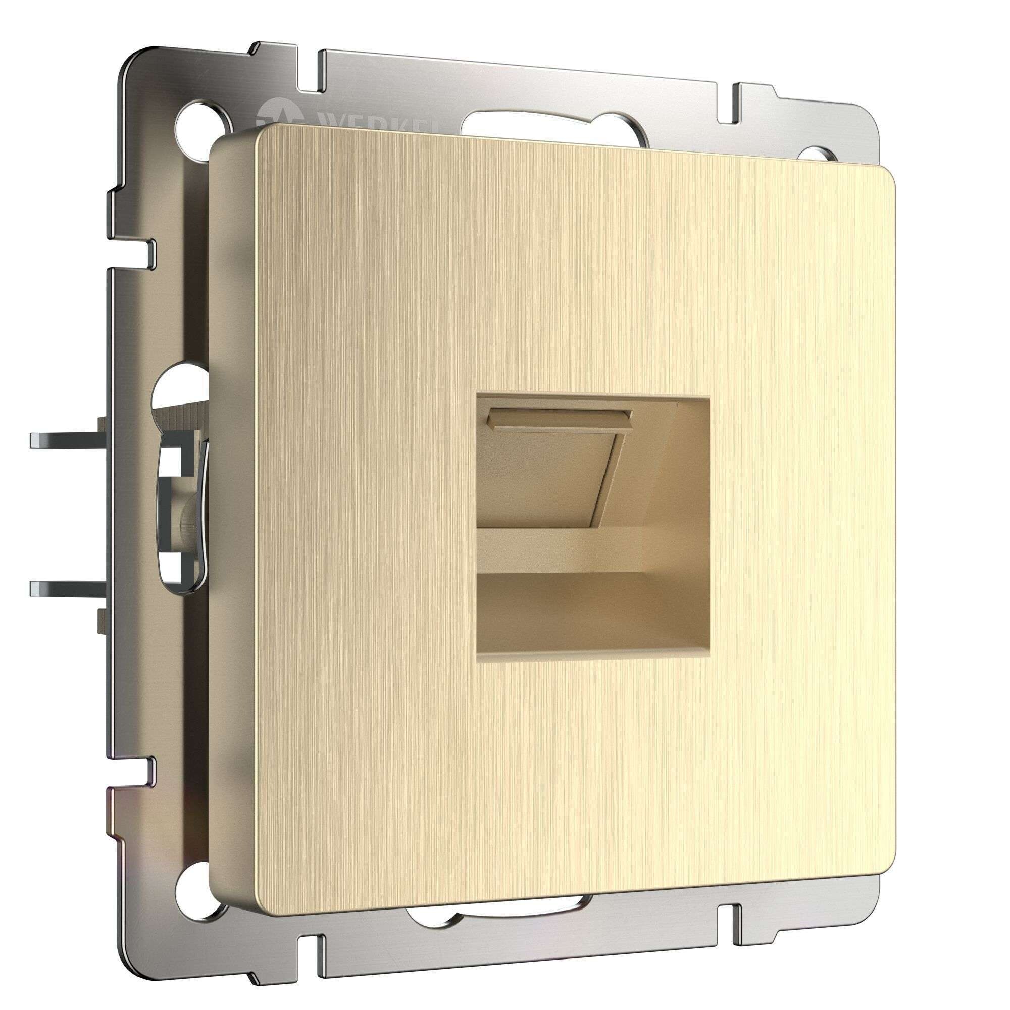 Изображение товара Встраиваемая компьютерная розетка Werkel RJ-45 шампань рифленая IP20