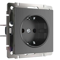 Изображение товара Розетка Werkel встраиваемая графит рифленый (a050761)