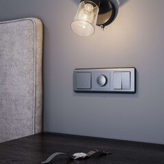 Выключатель Werkel одноклавишный встраиваемый графит рифленый проходной (a050751) - фото 2