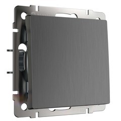 Изображение товара Выключатель Werkel одноклавишный встраиваемый графит рифленый проходной (a050751)
