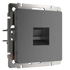 Изображение товара Розетка компьютерная Werkel встраиваемая графит рифленый RJ45 (a050748)