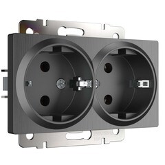 Изображение товара Розетка Werkel встраиваемая графит рифленый (a050745)