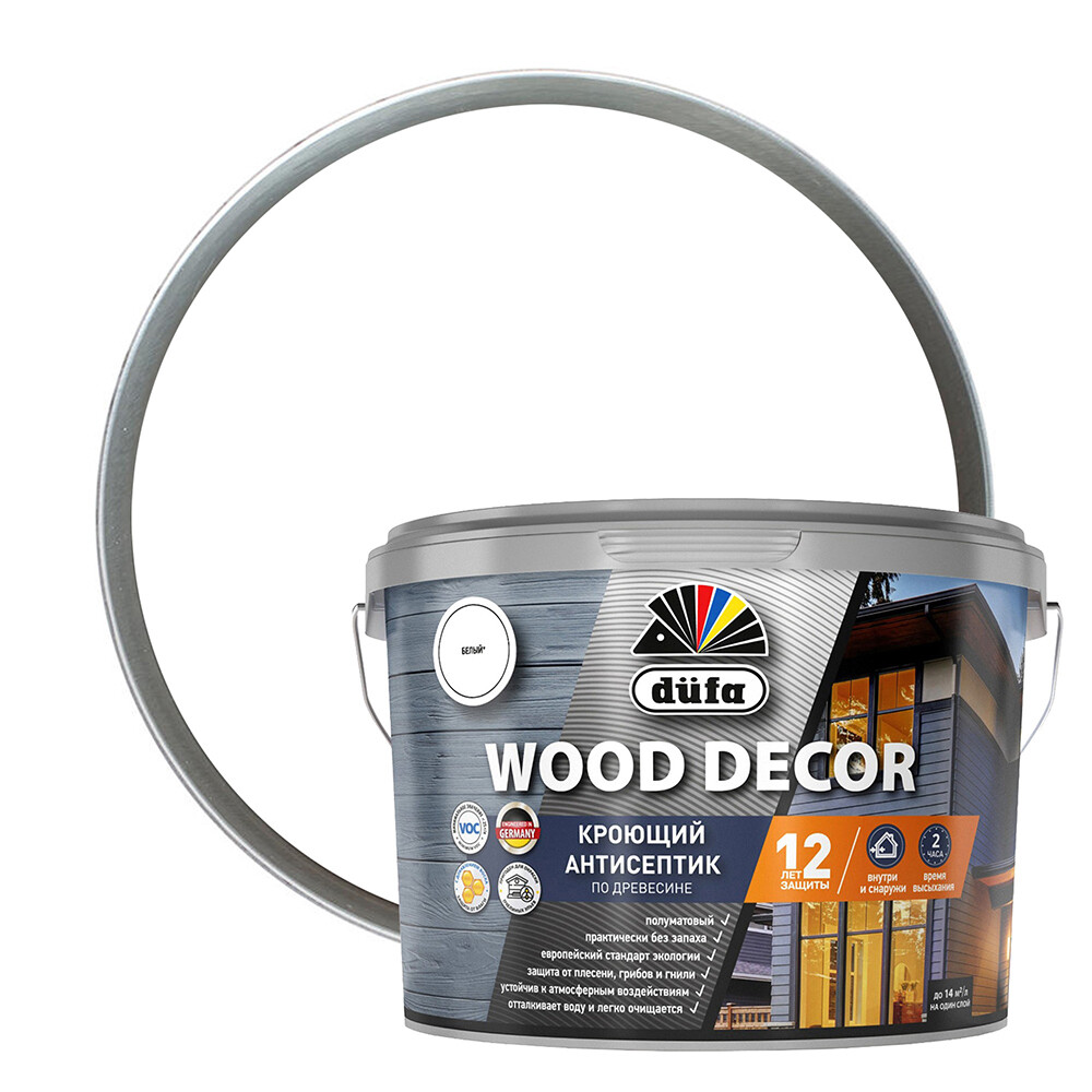 Изображение товара Антисептик Dufa Wood Decor для дерева кроющий биозащитный 9л водная основа