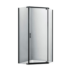 Изображение товара Душевой уголок WasserKraft Wiese 84P черный 100х100х200 см пятиугольник стекло прозрачное 6 мм (84P38)