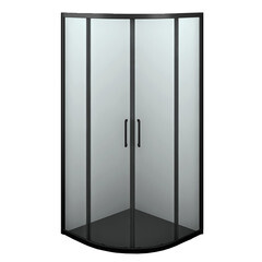 Изображение товара Душевой уголок WasserKraft Dill 61S черный 90х90х200 см полукруг стекло прозрачное 6 мм (61S01)