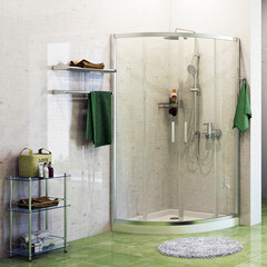 Душевой уголок WasserKraft Main 41S хром 90х90х200 см полукруг стекло прозрачное 6 мм (41S01) - фото 9