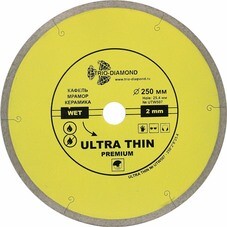 Диск алмазный по керамограниту Trio-Diamond Hot Pres 250x25,4x1,7 мм сплошной мокрый рез (UTW507)