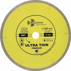 Диск алмазный по керамограниту Trio-Diamond Hot Pres (UTW507) 250x25,4x1,7 мм сплошной мокрый рез