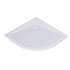 Поддон WasserKraft Dinkel искусственный камень 90х90х4 см полукруг белый низкий (58T01) - фото 1