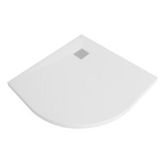 Изображение товара Поддон WasserKraft Rhin искусственный камень 90х90х4 см полукруг белый низкий (44T01)