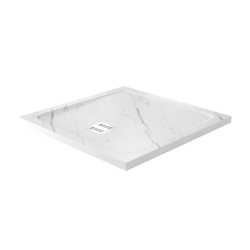 Изображение товара Поддон WasserKraft Rhin искусственный камень 90x90x4 см квадрат белый низкий