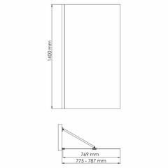 Шторка на ванну распашная 80х140х0,6 см профиль золото WasserKraft Aisch 55P (55Р01-80 Fixed) - фото 6