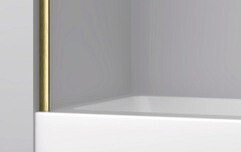 Шторка на ванну распашная 80х140х0,6 см профиль золото WasserKraft Aisch 55P (55Р01-80 Fixed) - фото 4