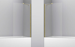 Шторка на ванну распашная 80х140х0,6 см профиль золото WasserKraft Aisch 55P (55Р01-80 Fixed) - фото 3