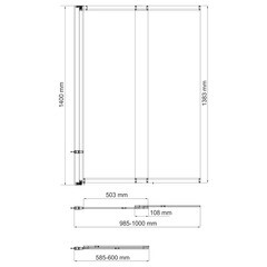 Шторка на ванну раздвижная 100х140х0,6 см профиль серебро WasserKraft Main 41S (41S02-100 WasserSchutz) - фото 5