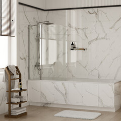 Шторка на ванну распашная 110х140х0,6 см профиль серебро WasserKraft Leine 35P (35P02-110 Fixed) - фото 3