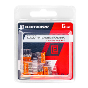 Клемма на 3 провода Electrovolt 2273-203 0,5-2,5 кв.мм самозажимная без ...