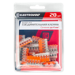 Клемма на 5 проводов Electrovolt 221-415 0,2-4 кв.мм с рычажками без пасты (20 шт.) (ЦБ-00015944/604958) - фото 2