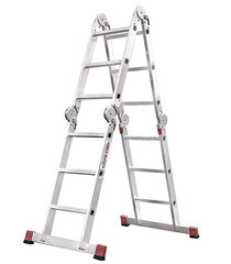 Лестница алюминиевая трансформер четырехсекционная 3 ступени Новая высота профессиональная - фото 1