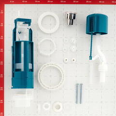 Арматура для унитаза Инкоэр нижний подвод 1/2 кнопка пластик хром (5-3-3-4) - фото 2