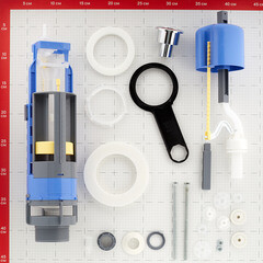 Арматура для унитаза Di Премиум нижний подвод 1/2 кнопка металл хром (5-3-5-17) - фото 3