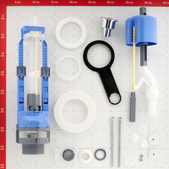 Арматура для унитаза Di Премиум нижний подвод 1/2 кнопка металл хром (4-3-5-17) - фото 3