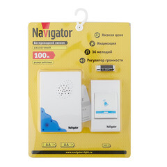 Звонок Navigator (612676) беспроводной с кнопкой 36 мелодий белый - фото 3