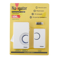 Звонок Navigator (616964) беспроводной с кнопкой 36 мелодий белый - фото 3