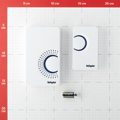 Звонок Navigator (616964) беспроводной с кнопкой 36 мелодий белый - фото 2